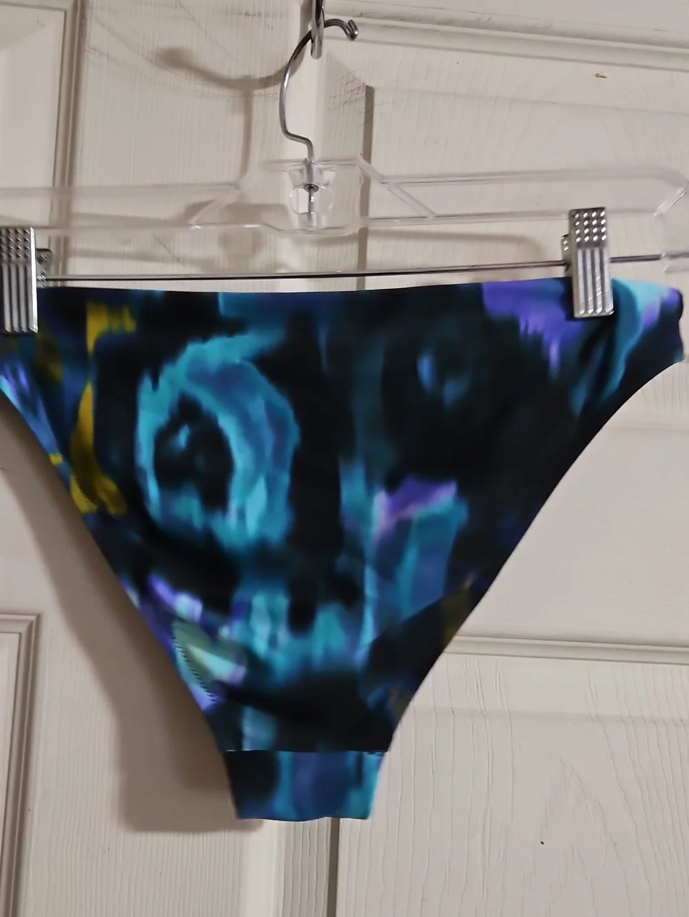 CALIA Low Rise High Leg Cheekiest Bottom: Opulent Blossom Blue:NEW WITH TAGS: XS